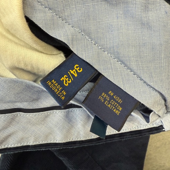 Polo Ralph Lauren Pants Mens 34x32 (33x30) Navy Corduroy Trousers Classic Fit - Picture 6 of 11